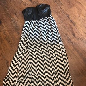 Pleather chevron dress open cuts
